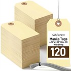 120pcs Manila Tags With Wire - 4 75  X 2 375  Shipping Labels For Crafts   Organ