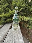 Signed Studio Art Glass Sommerso Perfume Bottle Teal Green With Stopper 1988