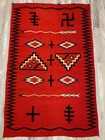 Antique Navajo Germantown Blanket - Storm Clouds - Arrows - Whirling Log