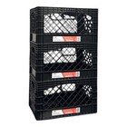 Juggernaut Storage 24qt Plastic Heavy-duty Milk Crate  Black