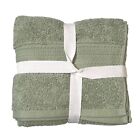 Set Of 2 New Hotel 100  Cotton Absorbent Soft Hand Towels Green