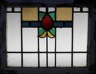 Pretty Abstract Midsize Old English Leaded Stained Glass Window 25  X 19 1 4 