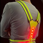 Led Reflective Vest Straps Adjustable Reflector Elastic Belt 3 Modes Outdoor Hig