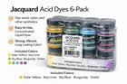 Jacquard Acid Dyes 6 Pack Set For Wool Nylon Fabric Vibrant Colors