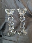 Set Of 2 Shannon Ireland Crystal Sphere Golf Ball Candlestick Candle Holders