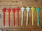 Lot Of 28 Vintage Lot Plastic Cocktail Swizzle Sticks   Drink Stirrers   Picks