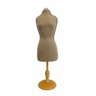 23  h Burlap Mini Jersey Female Torso Dress Form Mannequin Jewelry Display Stand
