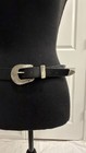 Levis Western Belt Black Leather Eagle Snake Silver Buckle Set Boho Cowboy