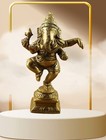 Ornate 4 brass Dancing Ganesha Handmade Statue Religious Sculpture Home Decor