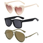 Owl Kid s Assorted 3 Pack Sunglasses     Three Cute Heart  Retro    Aviator Styles