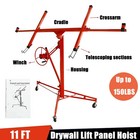 11ft Drywall Lifter Panel Hoist Dry Wall Rolling Caster Lifter Construction Tool