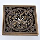 Antique Brass Art Carved Flower Bathroom Shower Floor Drain Waste Grate Drainer