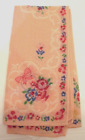 Vintage Handkerchief Hankie Dainty Pink Floral Roses Design Cotton 12 x12 