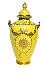 19th Century Royal Crown Derby 10 5    Canary Yellow   Gilt Porcelain Urn Or Vase
