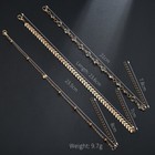 Uk Women Ankle Bracelet 925 Plated Silver Anklet Foot Chain Boho Beach Beads Set