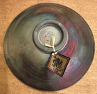 Jeremy Diller Signed Raku Art Pottery Three Buffalo Bison Round Bowl 9 7 8  Nwt