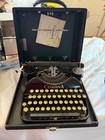 Vintage Corona 4 Brilliant Black Shiny 1924 W case Typewriter Original Manual