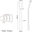 22 Fret Guitar Neck Maple Rosewood Fingerboard With Binding Inlay Gloss Black 