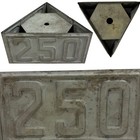Rare Vintage Antique Golf Hole Pin Yardage Marker 250 Yards Metal Triangle Sign