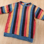 Vtg 60s 70s Ship  n Shore Vertical Striped 3 4 Sleeve Crewneck Sweatshirt Sz 34 