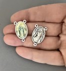 3 Pc Our Lady Grace Rosary Center Italy Rosaries Centerpiece Large Silver E131