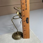 Vintage Brass Abstract Ribbon Sculpture On Stand Mid Century Modern Art