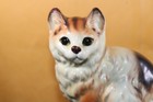 Vintage National Potteries Cleveland Porcelain Ceramic Calico Cat Figurine Japan