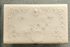 Antique Victorian Cherub   Roses Relief Celluloid Vanity Dresser Jewelry Box