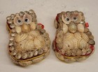 Vintage Animal Seashell Boxes Owls Set Of 2   one Needs Repair