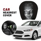 2x Halloween Headrest Cover Prank Horror Creepy Car Decor Seat Protector Scary
