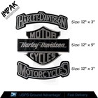 Harley Davidson Motorcycle Leather Embroidered Patch Bar   Shield Rockers Set