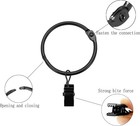 Black Curtain Rings With Clips 2 Inch  18 Pack 2  Metal Openable Curtain Clips W
