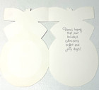 1970s Vintage Unused Hallmark Christmas Card Die Cut Ornament Big Eyed Girl