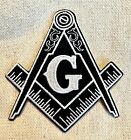 Black Masonic Logo Patch Embroidered Iron-on Freemason Square Compass Mason New