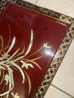Vintage Asian Oriental Black And Red Lacquer Mother Of Pearl Wall Panels Flowers