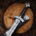 Handmade Damascus Viking Sword Full Tang Battle Ready N0rse Sword Scabbard