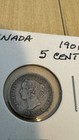1901 Canada Victoria Silver 5 Cents - Au Choice Stunning Toning J 489