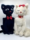 Vintage 1984 Applause Wallace Berrie Plush Cats Black White Lucky   Monica  2202