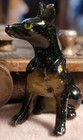 Vintage Black Doberman   Puppy Dog  Plastic Figurine