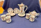 Vintage Japanese Satsuma Porcelain Tea Set-hand Painted Figural Scenes-moriage-