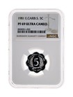 Eastern Caribbean   1981  5 Cents - Ngc Pf69 - Top Pop      Palm Fronds Qeii Rare