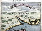 Isle Of Wight  By Alain Mallet C1683  Genuine Antique Copper Engraved  Map