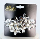 Allure Flower Hairpin Hair Clip 3d Stone Rhinestone Sparkle Bridesmaid Brides 