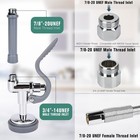 Pre Rinse Spray Valve 45  Flexible Hose  Non-slip Commercial Sink Sprayer  Grey