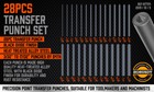 28 Pcs Transfer Punch Set Machinist Tools Punches Steel Machinist Thread Tool