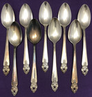 9  Distinction  Silverplated 4 5  Demitasse Spoons 1951 By Prestige