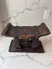 Hand Carved Ashanti Gye Nyame Stool  Ghana  Vintage Collectible African Gifts