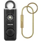 Police Personal Alarm Keychain Rechargeable Emergency Siren Flashlight Black