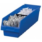Akro-mils 30094blue Shelf Storage Bin  Plastic  Blue  6 In H  6 5 8 In W  23