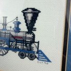 Framed Cross Stitch The 440 Washington Steam Locomotive Train Artwork Clt 92